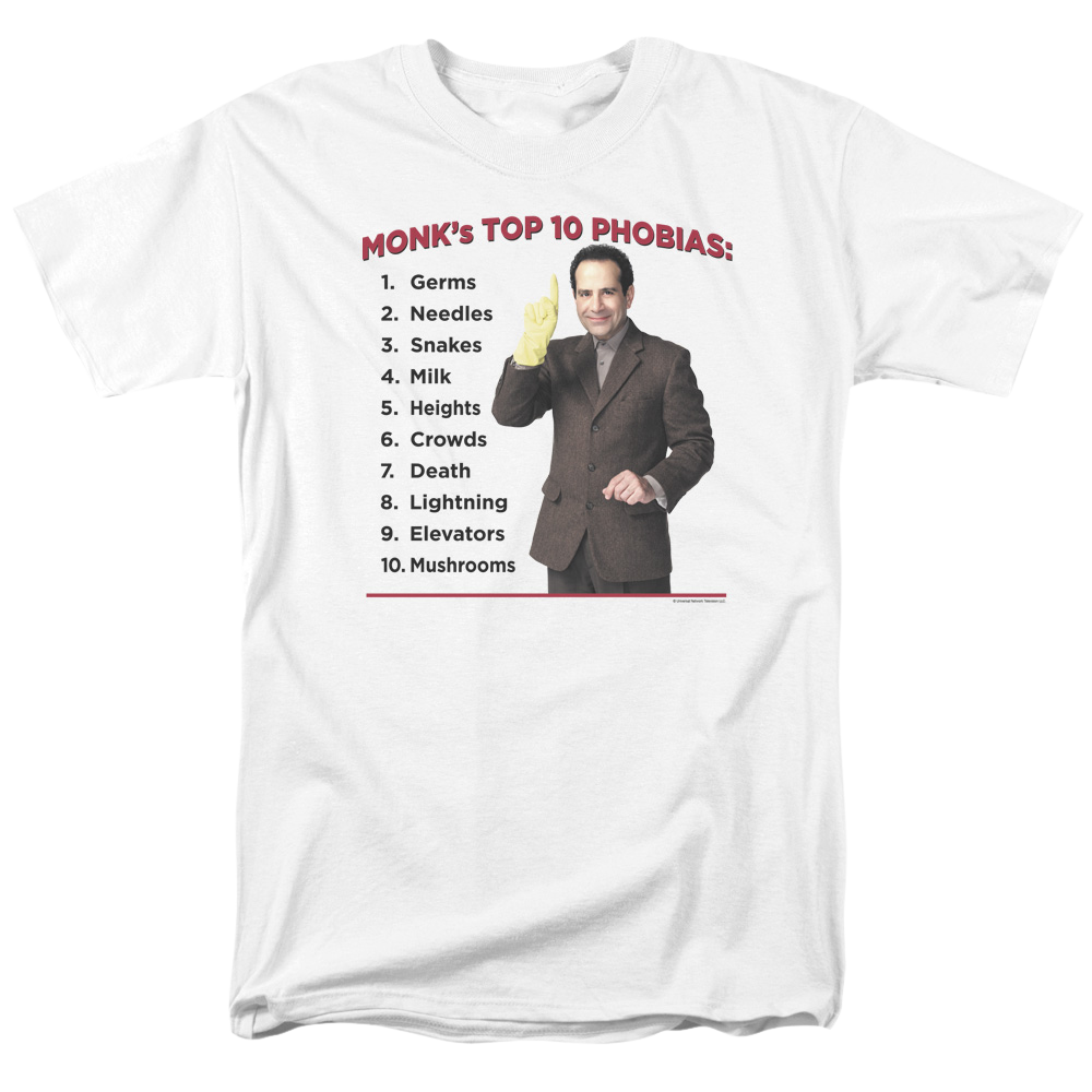 Monk Top 10 Phobias - Men's Regular Fit T-Shirt Men's Regular Fit T-Shirt Monk   