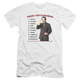 Monk Top 10 Phobias - Men's Premium Slim Fit T-Shirt Men's Premium Slim Fit T-Shirt Monk   