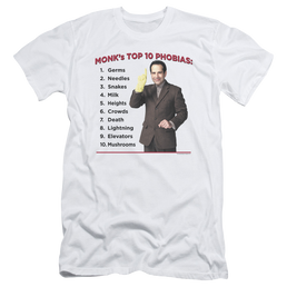 Monk Top 10 Phobias - Men's Slim Fit T-Shirt Men's Slim Fit T-Shirt Monk   
