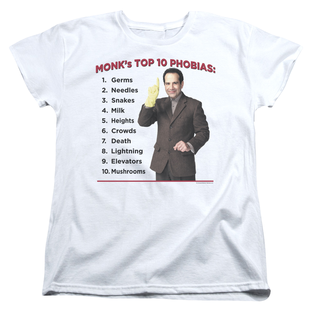 Monk Top 10 Phobias - Women's T-Shirt Women's T-Shirt Monk   