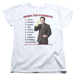 Monk Top 10 Phobias - Women's T-Shirt Women's T-Shirt Monk   