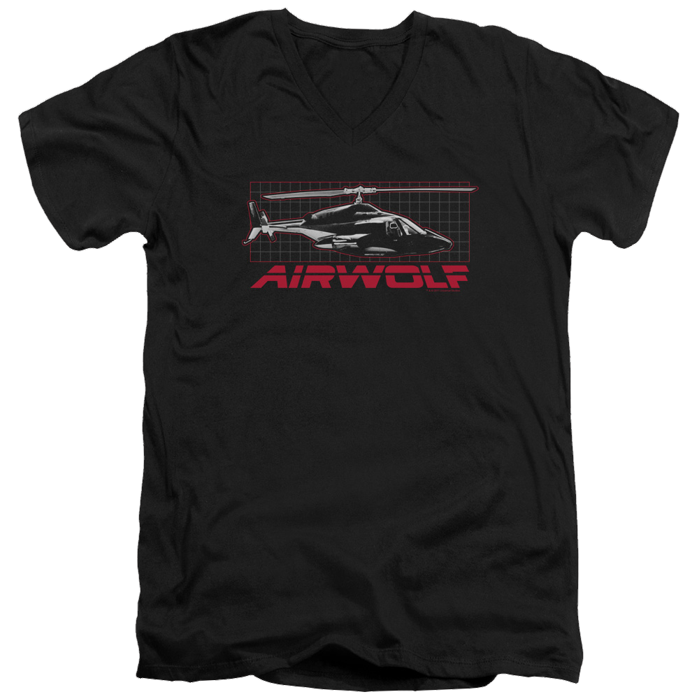 Airwolf Grid - Men's V-Neck T-Shirt Men's V-Neck T-Shirt Airwolf   