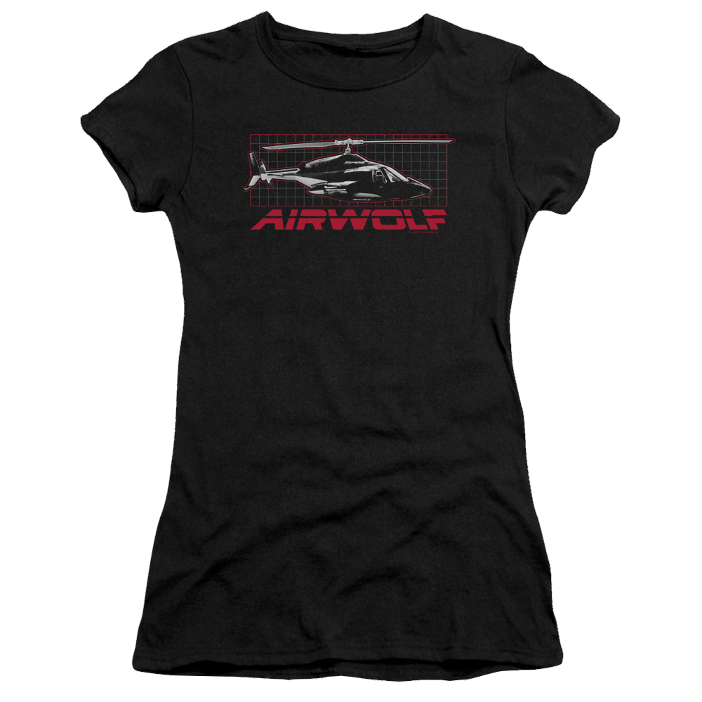 Airwolf Grid - Juniors T-Shirt Juniors T-Shirt Airwolf   