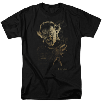 Black men's regular fit t-shirt with Grimm Murcielago graphic