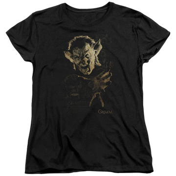 Black women's t-shirt with Grimm Murcielago graphic