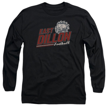 Black men's long sleeve t-shirt with Friday Night Lights Athletic Lions graphic
