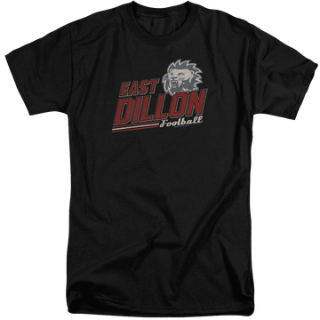 Black men's tall fit t-shirt with Friday Night Lights Athletic Lions graphic