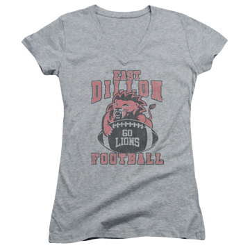 Athletic heather juniors v-neck t-shirt with Friday Night Lights Go Lions graphic