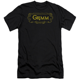 Grimm Plaque Logo - Men's Premium Slim Fit T-Shirt Men's Premium Slim Fit T-Shirt Grimm   