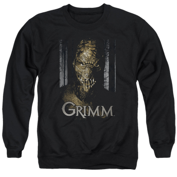 Black men's crewneck sweatshirt with Grimm Chompers graphic