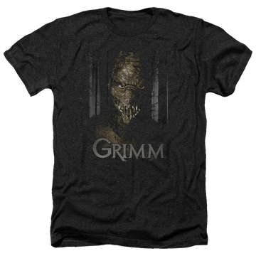 Charcoal men's heather t-shirt with Grimm Chompers graphic