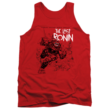 Red men's tank with Teenage Mutant Ninja Turtles Charging Ronin graphic