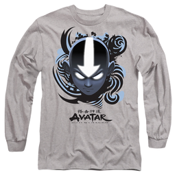Avatar The Last Airbender Airbender Blue And Black Kanji - Men's Long Sleeve T-Shirt Men's Long Sleeve T-Shirt Avatar The Last Airbender   