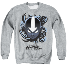 Avatar The Last Airbender Airbender Blue And Black Kanji - Men's Crewneck Sweatshirt Men's Crewneck Sweatshirt Avatar The Last Airbender   
