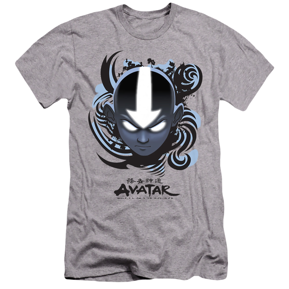 Avatar The Last Airbender Airbender Blue And Black Kanji - Men's Premium Slim Fit T-Shirt Men's Premium Slim Fit T-Shirt Avatar The Last Airbender   