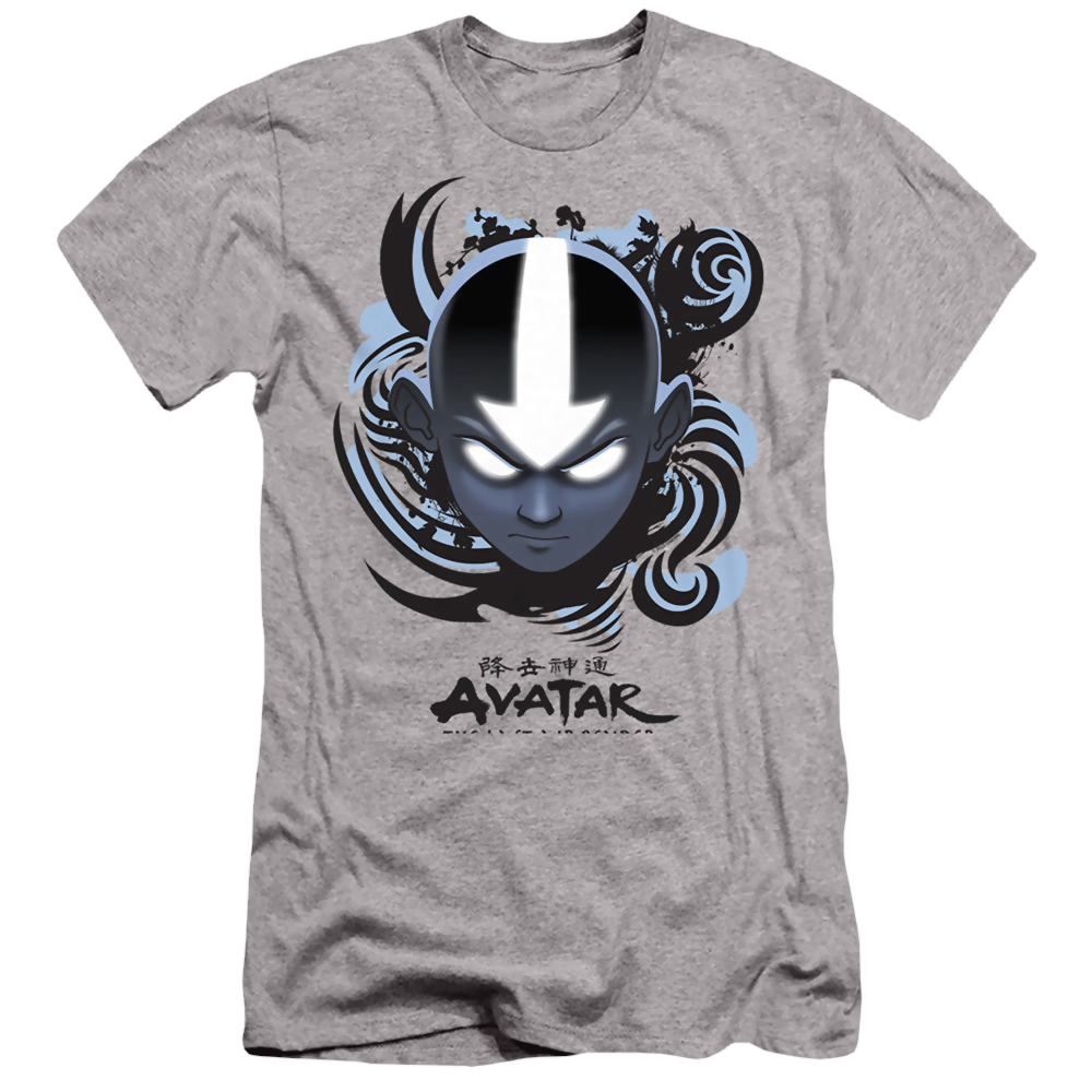 Avatar The Last Airbender Airbender Blue And Black Kanji - Men's Slim Fit T-Shirt Men's Slim Fit T-Shirt Avatar The Last Airbender   