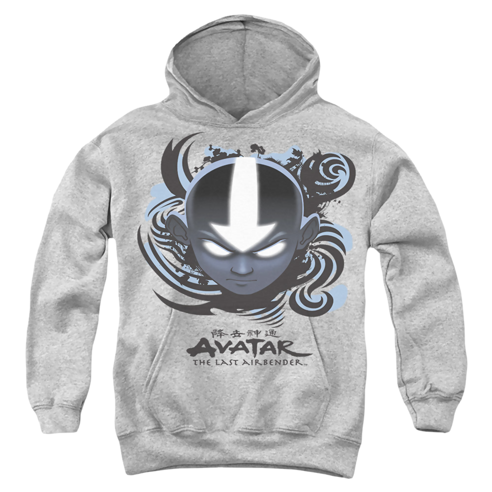 Avatar The Last Airbender Airbender Blue And Black Kanji - Youth Hoodie Youth Hoodie (Ages 8-12) Avatar The Last Airbender   