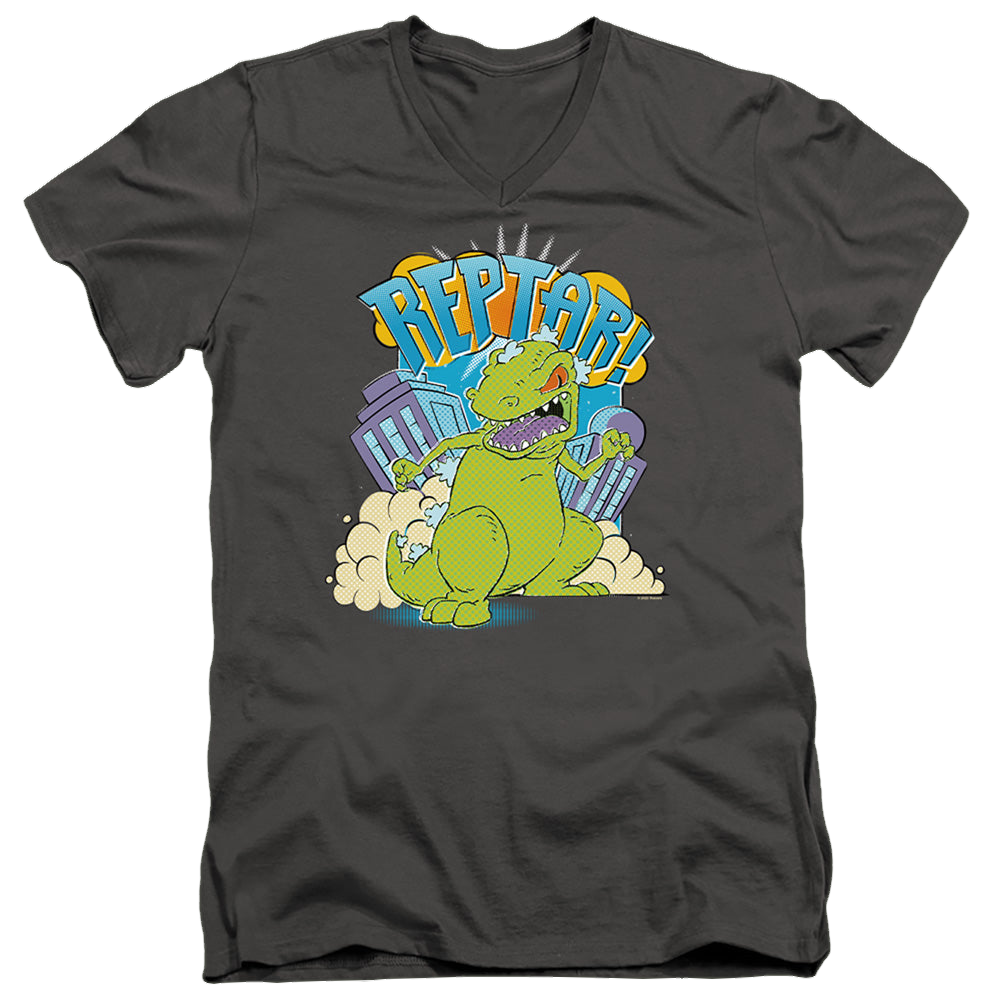 Rugrats Reptar Stomp - Men's V-Neck T-Shirt Men's V-Neck T-Shirt Rugrats   