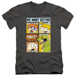 Rugrats We Want Reptar! Comic - Men's V-Neck T-Shirt Men's V-Neck T-Shirt Rugrats   