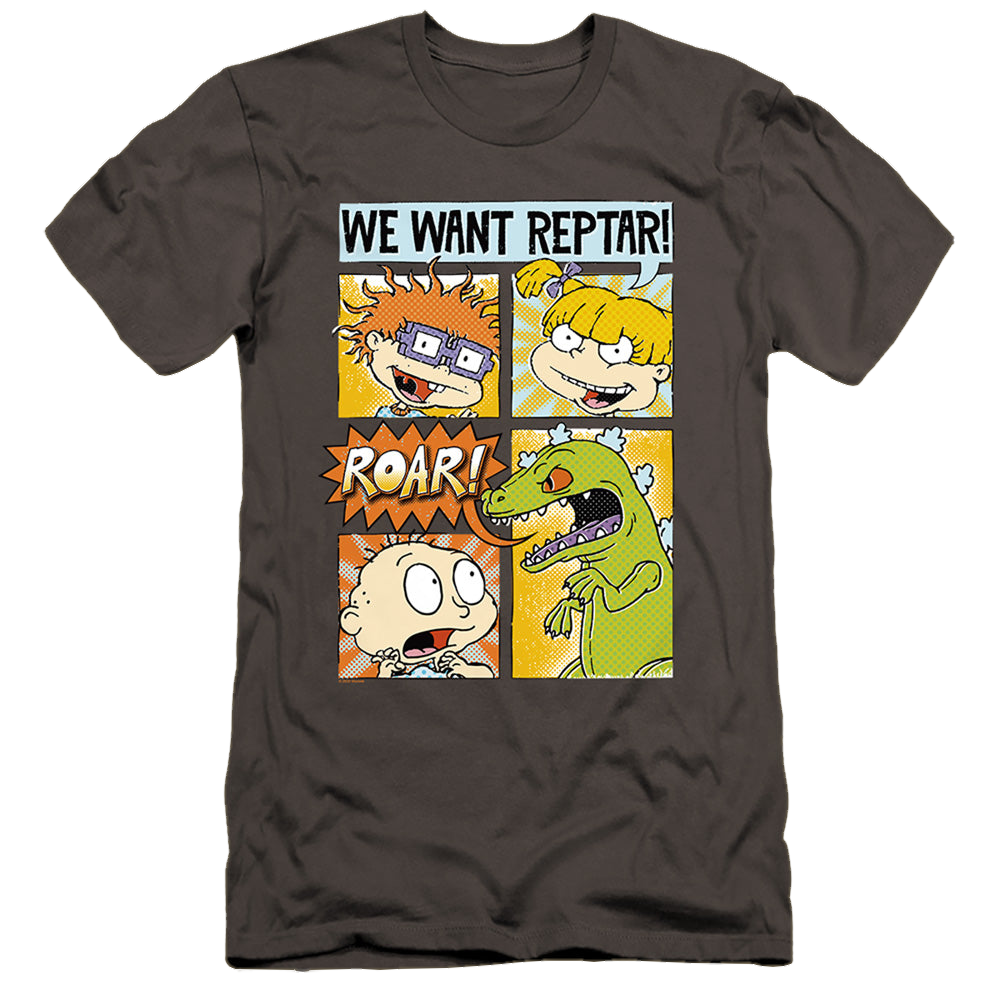 Rugrats We Want Reptar! Comic - Men's Premium Slim Fit T-Shirt Men's Premium Slim Fit T-Shirt Rugrats   