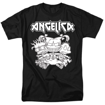 Black men's regular fit t-shirt with Rugrats Angelica Pickles Rocks graphic