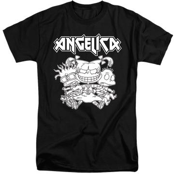 Black men's tall fit t-shirt with Rugrats Angelica Pickles Rocks graphic