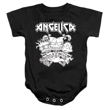 Black baby bodysuit with Rugrats Angelica Pickles Rocks graphic