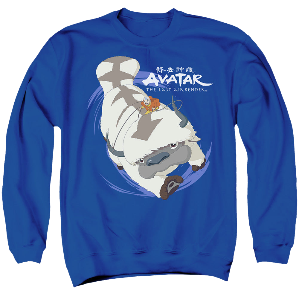 Avatar The Last Airbender Appa In Flight - Men's Crewneck Sweatshirt Men's Crewneck Sweatshirt Avatar The Last Airbender   