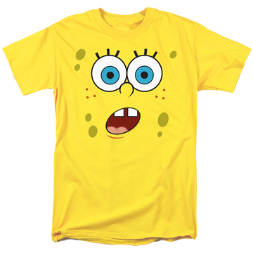 Yellow men's regular fit t-shirt with SpongeBob SquarePants Surprise Face graphic