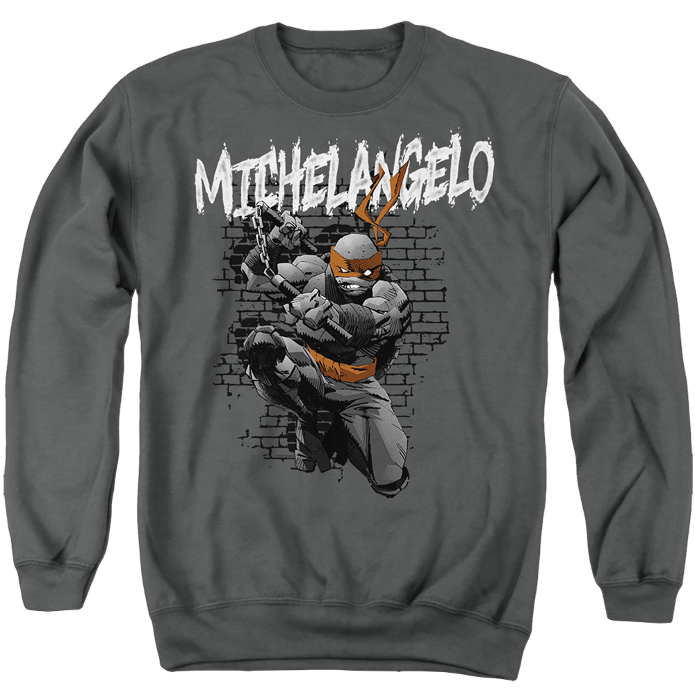 Teenage Mutant Ninja Turtles Tmnt Michelangelo - Men's Crewneck Sweatshirt Men's Crewneck Sweatshirt Teenage Mutant Ninja Turtles   