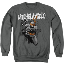 Teenage Mutant Ninja Turtles Tmnt Michelangelo - Men's Crewneck Sweatshirt Men's Crewneck Sweatshirt Teenage Mutant Ninja Turtles   