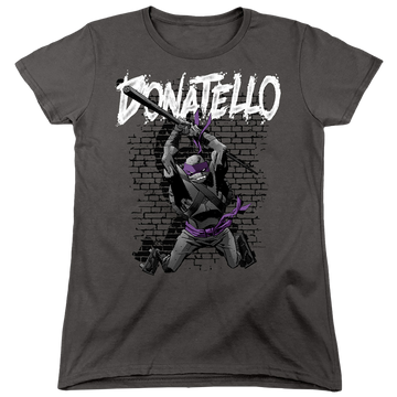 Charcoal women's t-shirt with Teenage Mutant Ninja Turtles Tmnt Donatello graphic