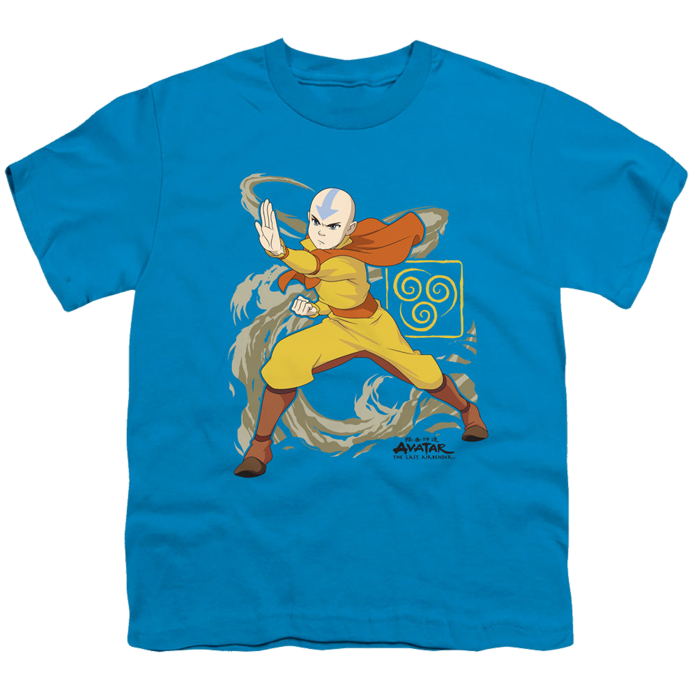 Avatar The Last Airbender Aang Wind Blast - Youth T-Shirt Youth T-Shirt (Ages 8-12) Avatar The Last Airbender   