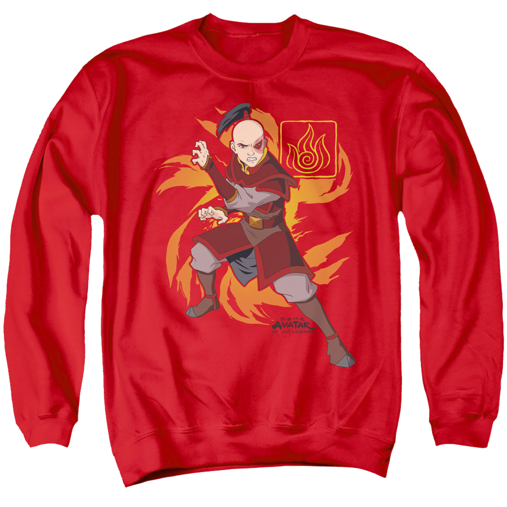 Avatar The Last Airbender Zuko Flame Burst - Men's Crewneck Sweatshirt Men's Crewneck Sweatshirt Avatar The Last Airbender   