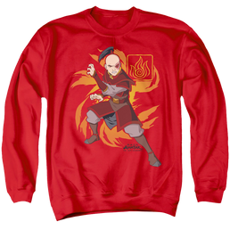 Avatar The Last Airbender Zuko Flame Burst - Men's Crewneck Sweatshirt Men's Crewneck Sweatshirt Avatar The Last Airbender   