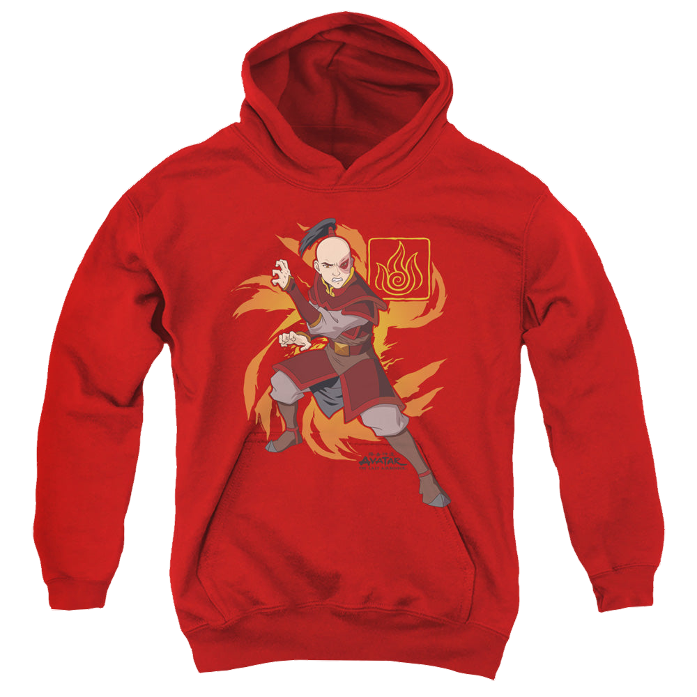 Avatar The Last Airbender Zuko Flame Burst - Youth Hoodie Youth Hoodie (Ages 8-12) Avatar The Last Airbender   