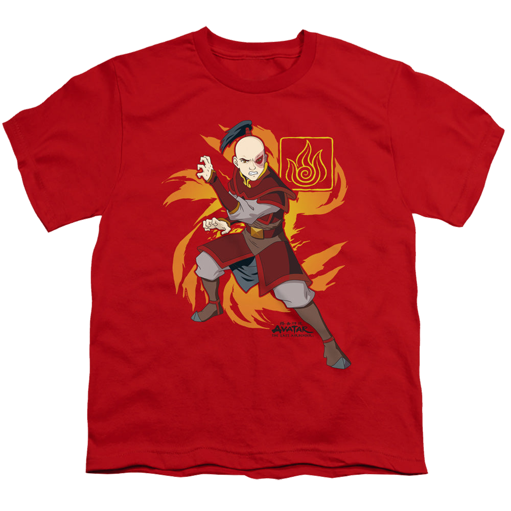 Avatar The Last Airbender Zuko Flame Burst - Youth T-Shirt Youth T-Shirt (Ages 8-12) Avatar The Last Airbender   