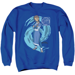 Avatar The Last Airbender Katara Water Wave - Men's Crewneck Sweatshirt Men's Crewneck Sweatshirt Avatar The Last Airbender   