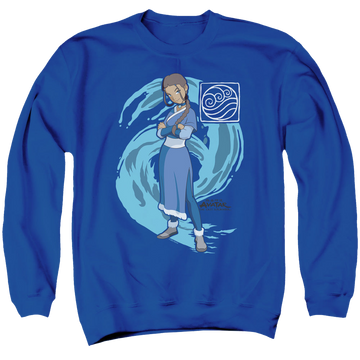 Avatar The Last Airbender Katara Water Wave - Men's Crewneck Sweatshirt Men's Crewneck Sweatshirt Avatar The Last Airbender   
