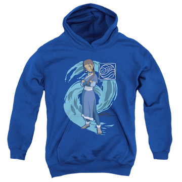 Royal youth hoodie for ages 8 to 12 with Avatar The Last Airbender Katara Water Wave graphic