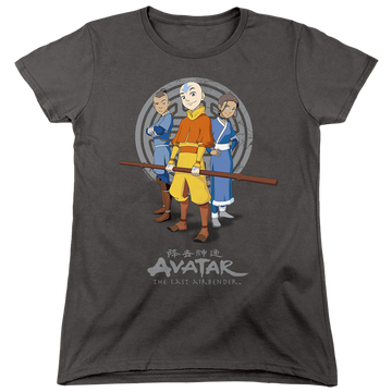 Charcoal women's t-shirt with Avatar The Last Airbender Team Avatar graphic