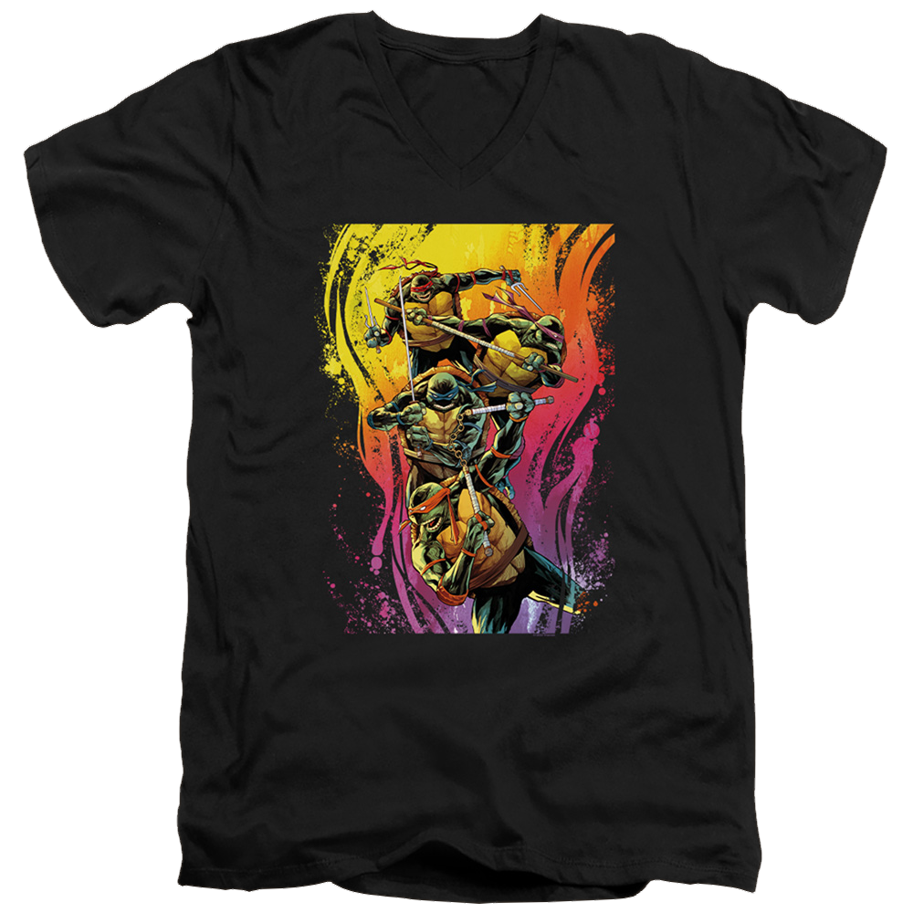 Teenage Mutant Ninja Turtles Hot Rainbow Warriors - Men's V-Neck T-Shirt Men's V-Neck T-Shirt Teenage Mutant Ninja Turtles   
