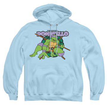 Light blue pullover hoodie with Teenage Mutant Ninja Turtles Donatello Does Machines graphic