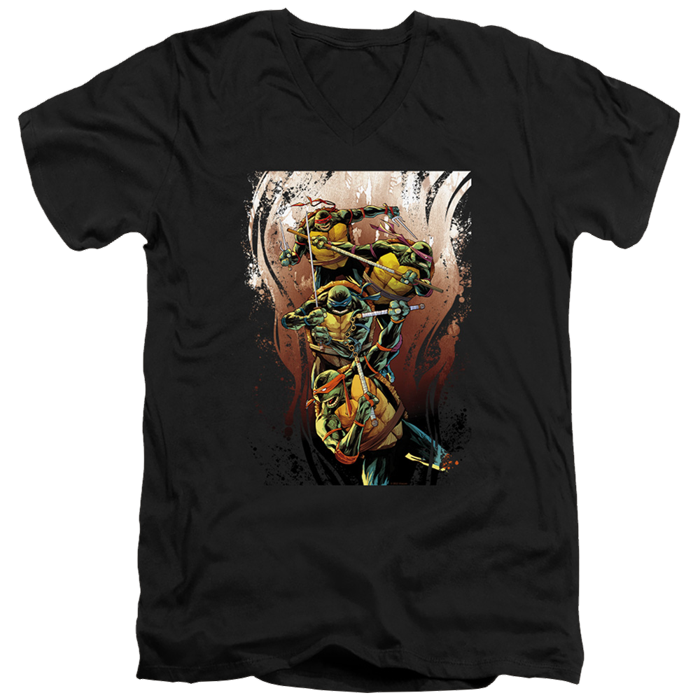 Teenage Mutant Ninja Turtles Earthy Rainbow Warriors - Men's V-Neck T-Shirt Men's V-Neck T-Shirt Teenage Mutant Ninja Turtles   