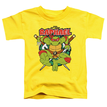 Yellow kid's t-shirt for ages 4 to 7 with Teenage Mutant Ninja Turtles Cool But Crude Raphael graphic