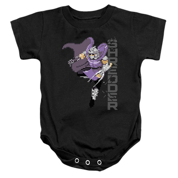 Black baby bodysuit with Teenage Mutant Ninja Turtles Retro Arcade Shredder graphic
