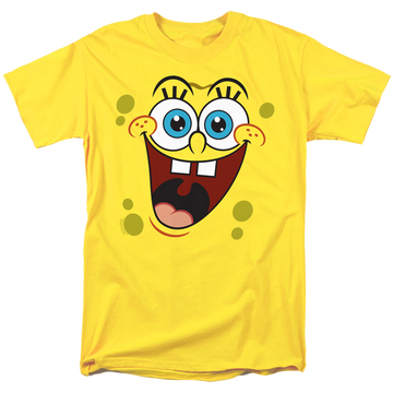 Yellow men's regular fit t-shirt with SpongeBob SquarePants Spongebob Surprise Face graphic