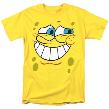 Yellow men's regular fit t-shirt with SpongeBob SquarePants Guilty Face graphic