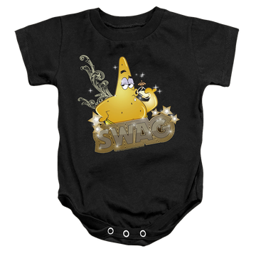 Black baby bodysuit with SpongeBob SquarePants Patrick Has Swag graphic