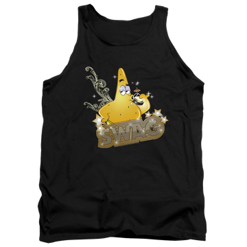 Black men's tank with SpongeBob SquarePants Patrick Has Swag graphic
